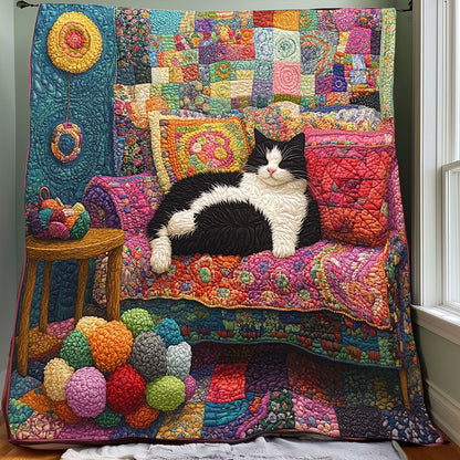 Tuxedo Cat And Crochet Room XR0608046CL Quilt