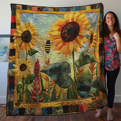 Bee and Sunflowers WO2707006CL Quilt