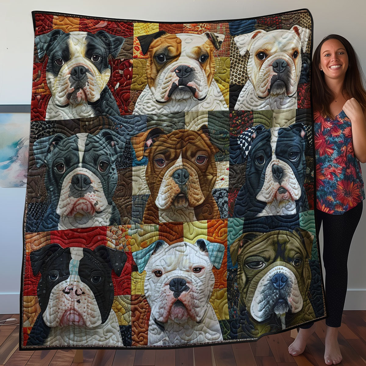 Bull Dogs WO2707031CL Quilt