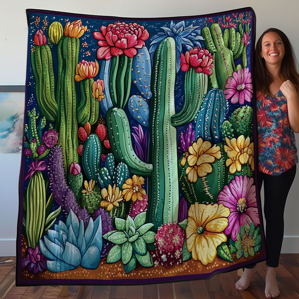 Colorful Cactus WO3107032CL Quilt