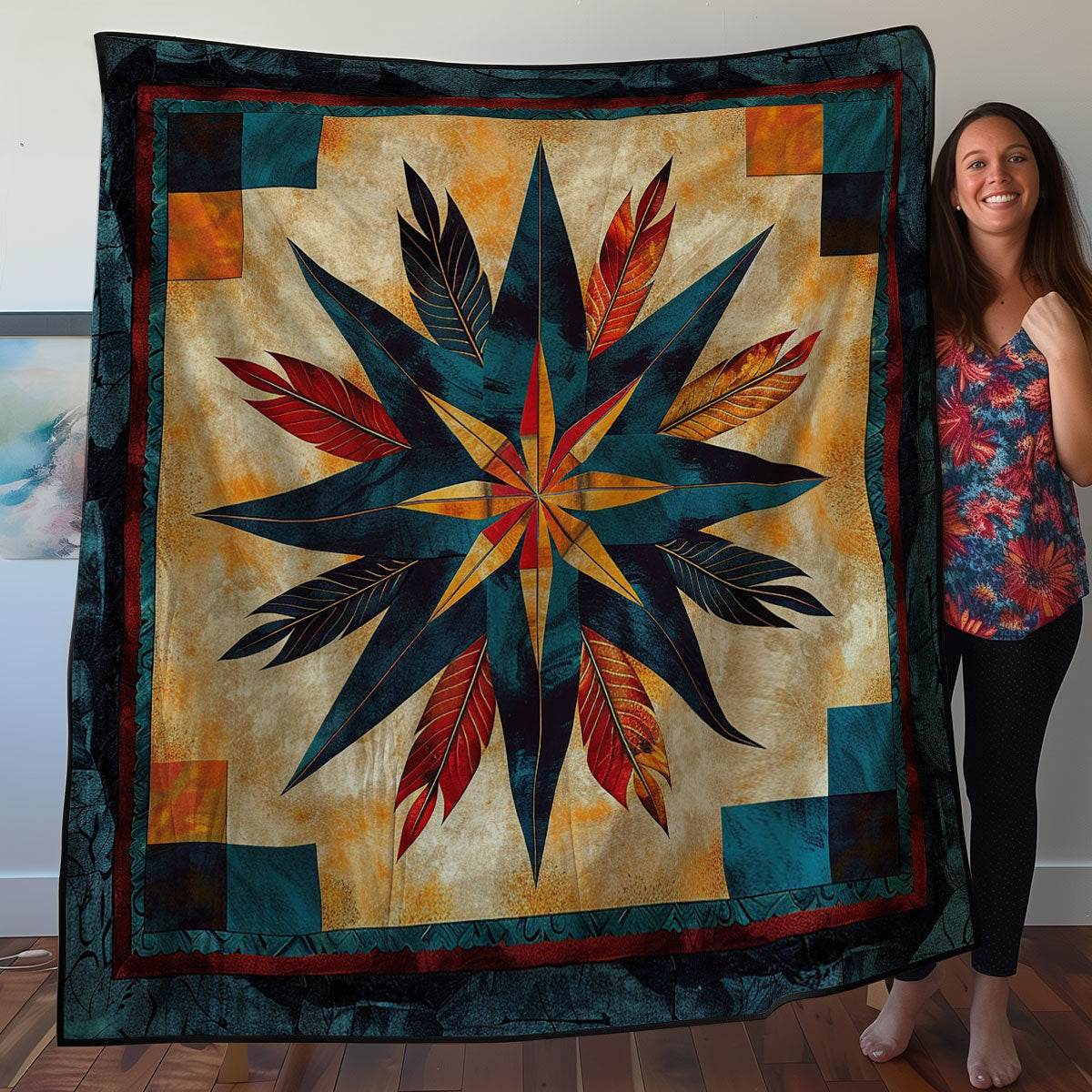 Native Feathers WO2707010CL Quilt