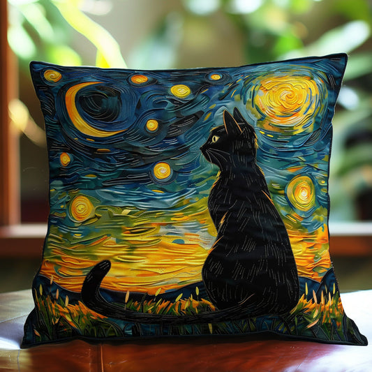 Black Cat And Moonlight WO2008029CL Quilt Pillow Case