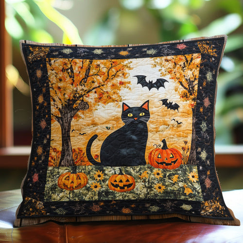 Black Cat Halloween WO0108008CL Quilt Pillow Case