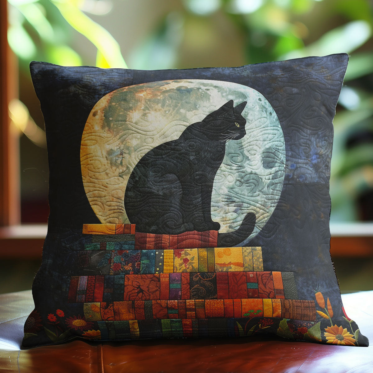 Cat And Moon WO2607014CL Quilt Pillow Case