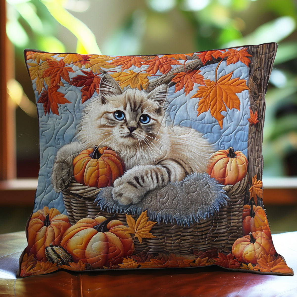 Cat And Pumpkins WO3008018CL Quilt Pillow Case