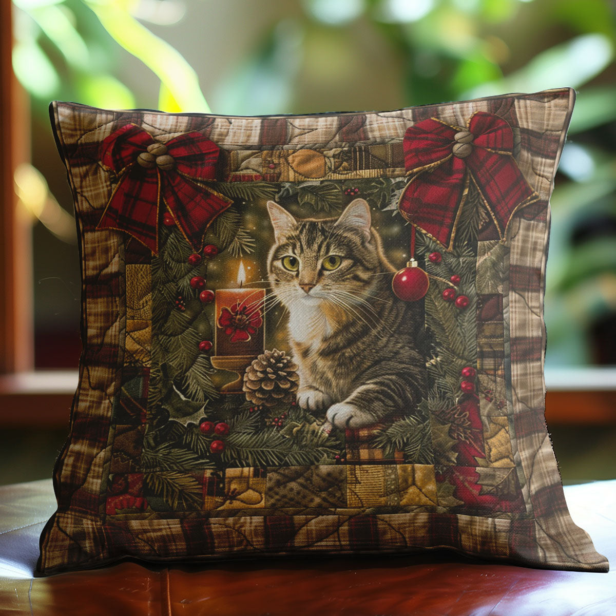 Cats Clebrate Christmas WO2607011CL Quilt Pillow Case