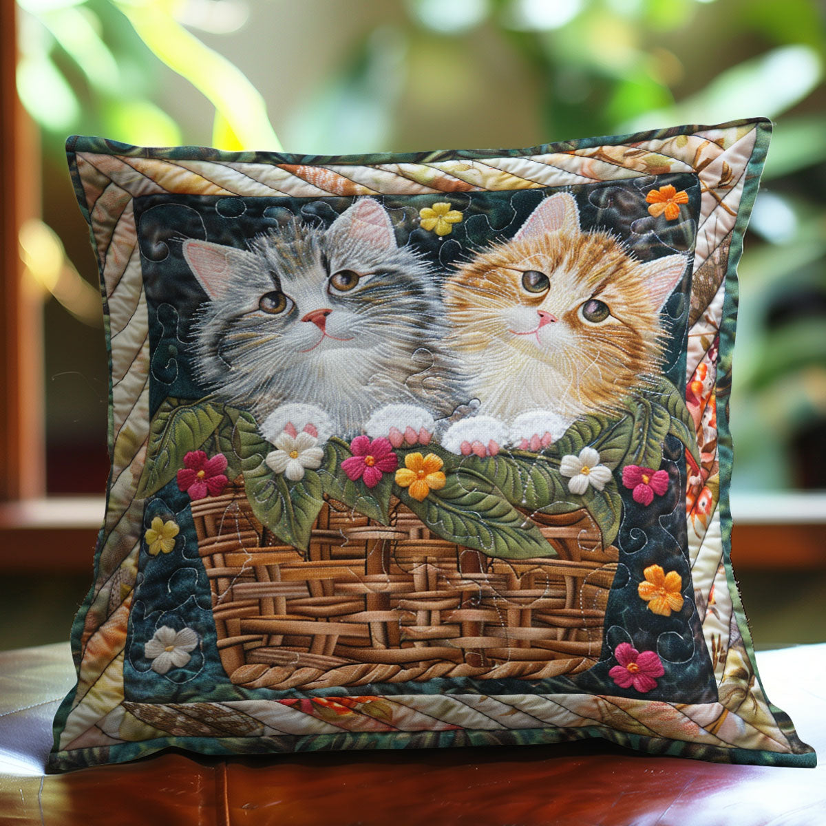Cats In The Basket WO1608013CL Quilt Pillow Case