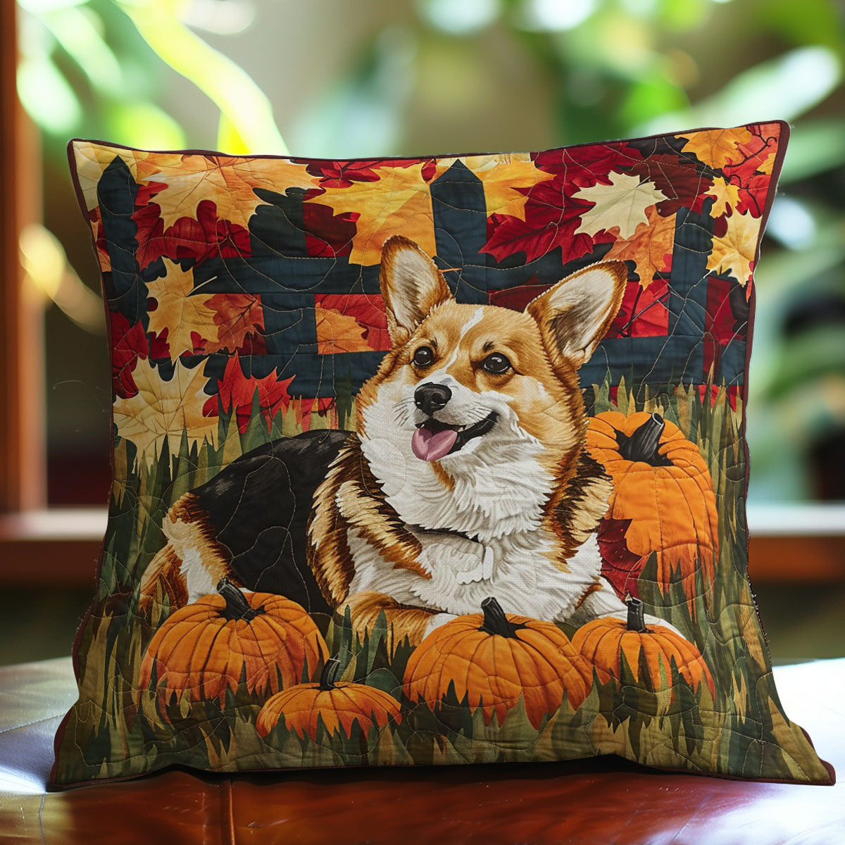 Corgi Dog And Pumpkins WO2608037CL Quilt Pillow Case