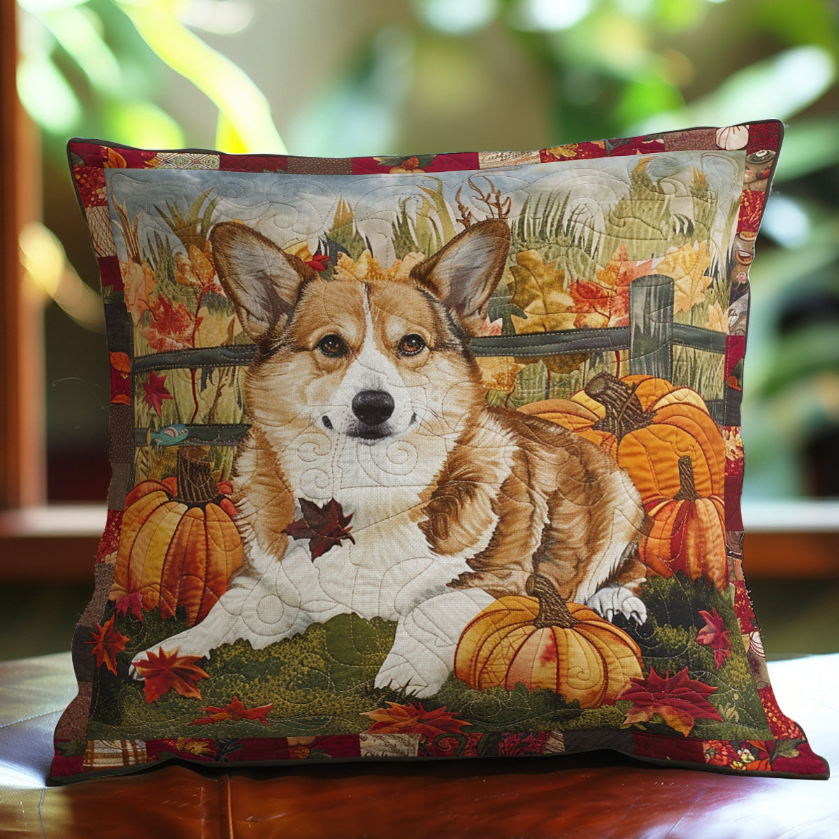 Corgi Dog Autumn WO2608038CL Quilt Pillow Case