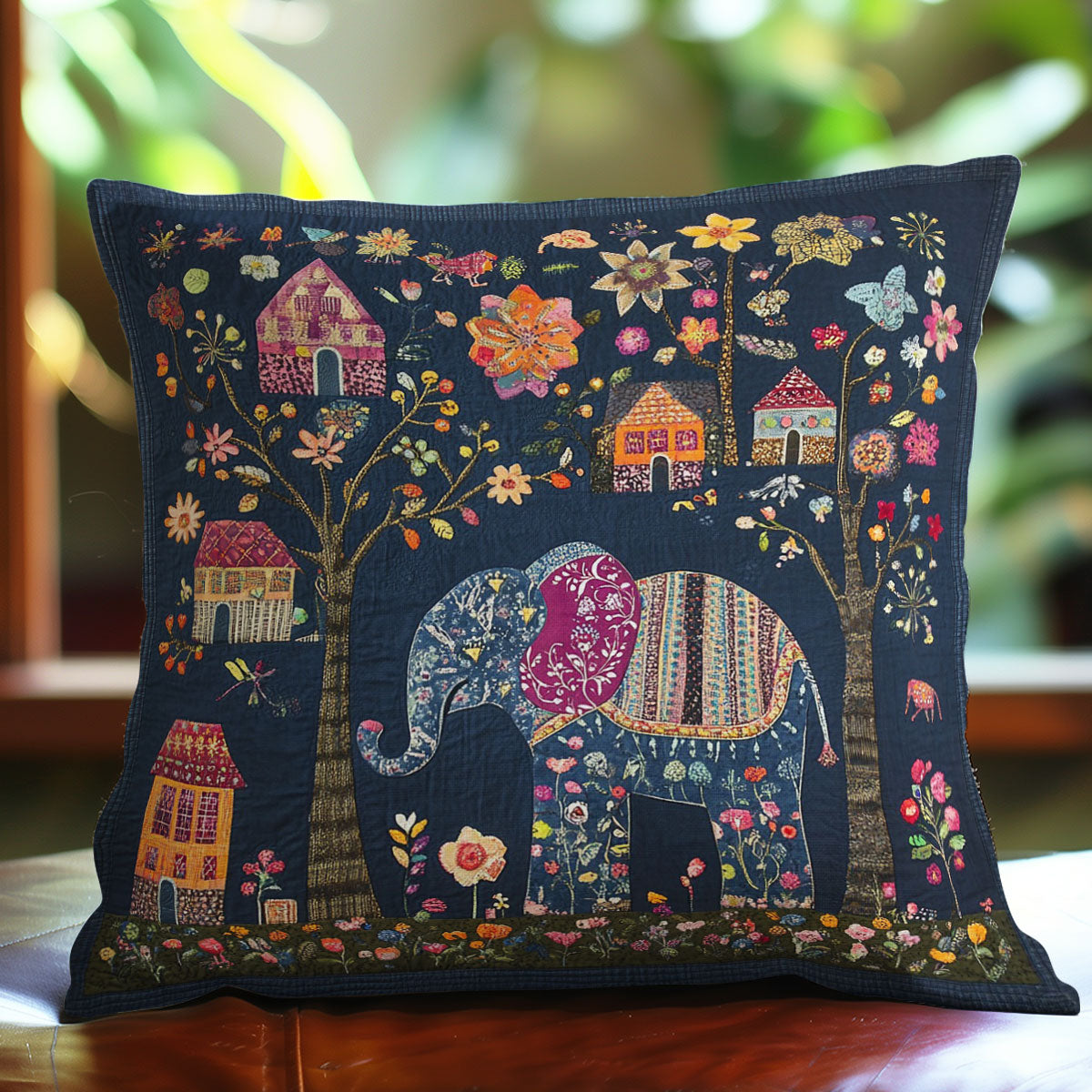 Elephant And Flowers WO0108011CL Quilt Pillow Case