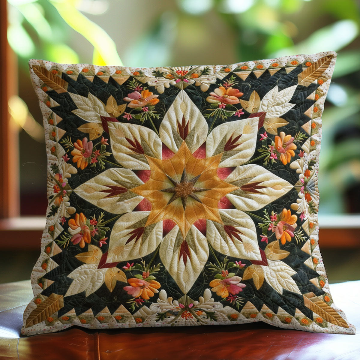 Flowers Pattern Lightly WO2008039CL Quilt Pillow Case