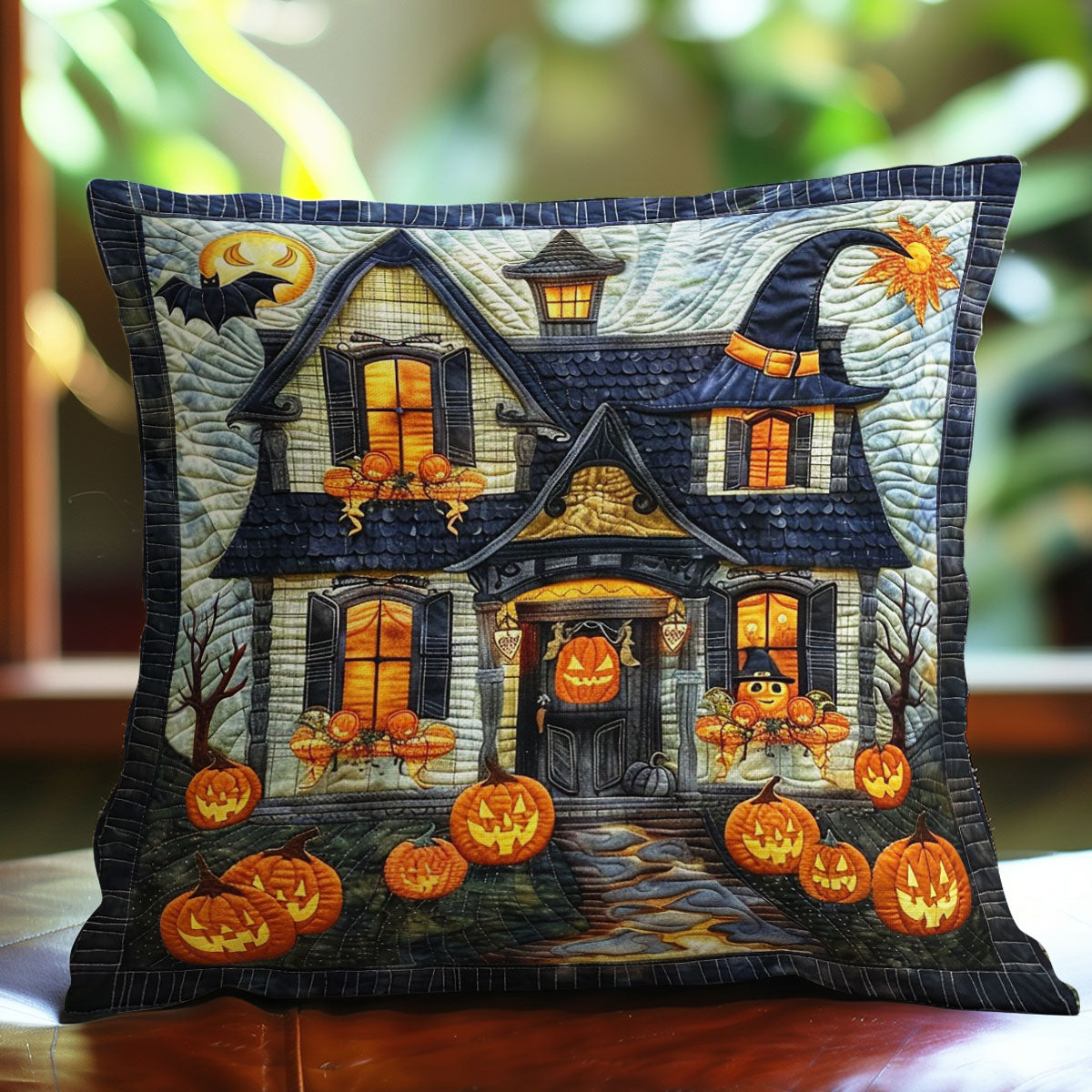 Haunted Halloween House WO1308018CL Quilt Pillow Case