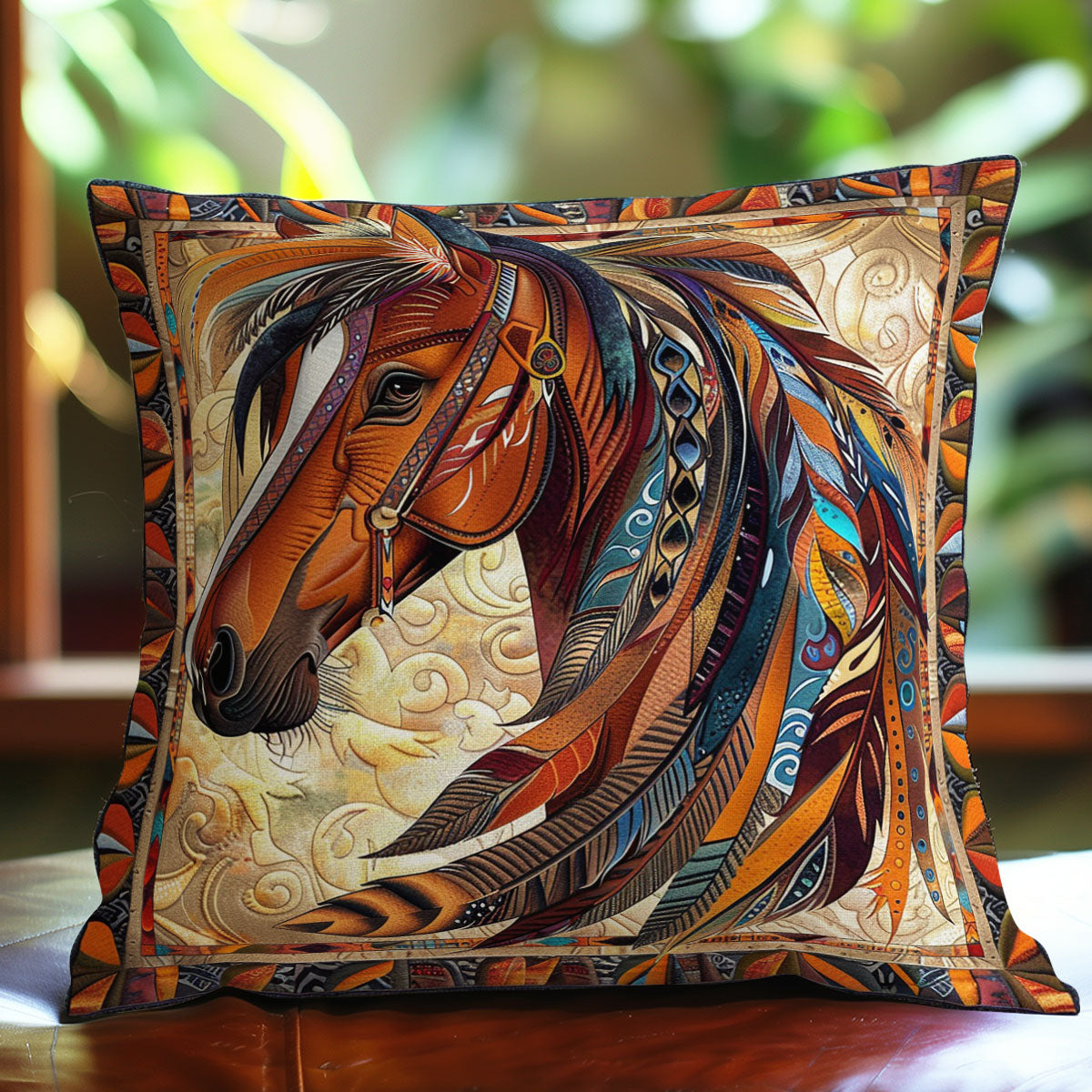 Horse Native WO2608006CL Quilt Pillow Case