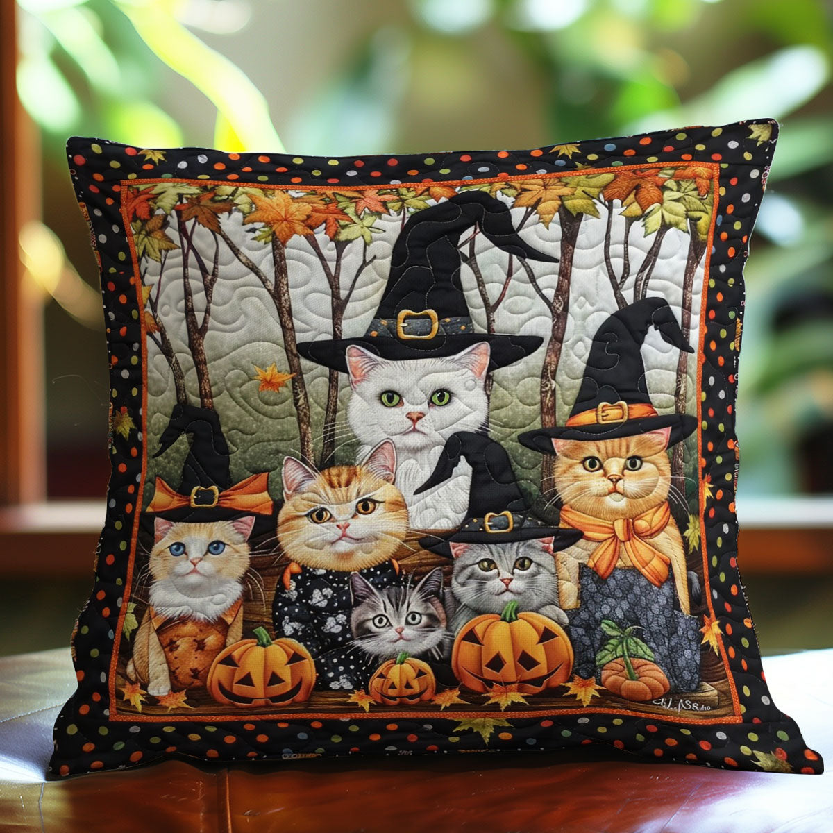 Mystical Cats Of Halloween WO1308015CL Quilt Pillow Case