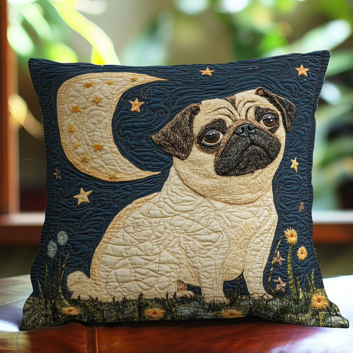 Pug Dog WO0108021CL Quilt Pillow Case