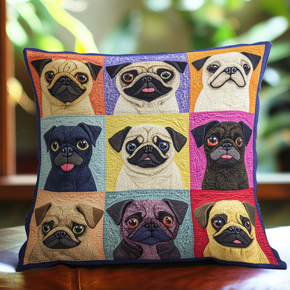 Pug Dogs WO0108022CL Quilt Pillow Case