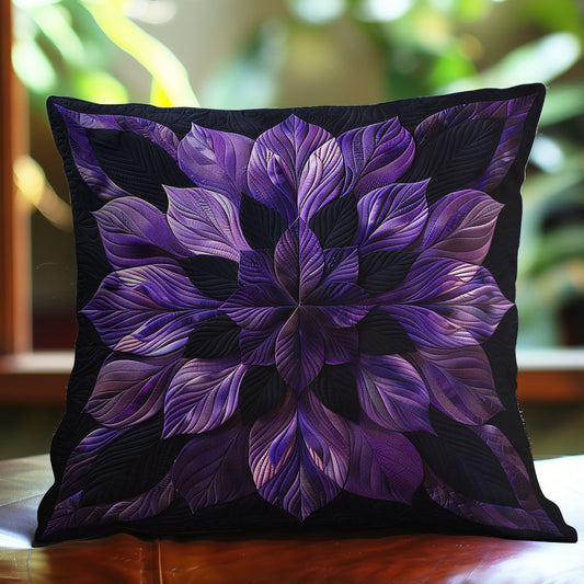 Purple Flower WO2608020CL Quilt Pillow Case