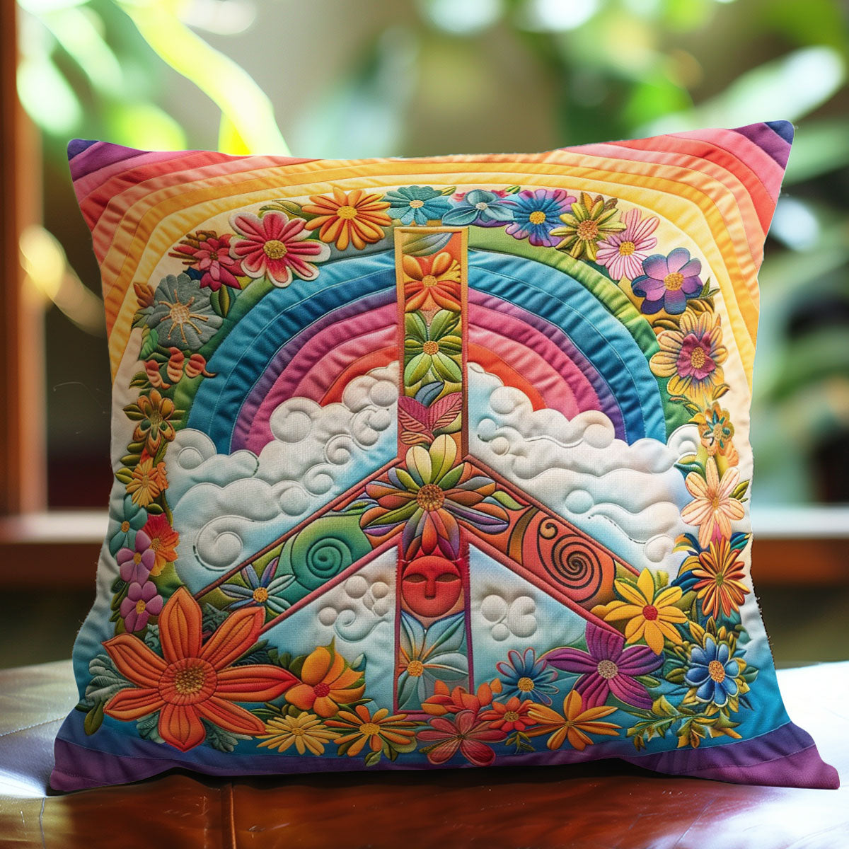 Rainbow And Peace Symbol WO2208040CL Quilt Pillow Case