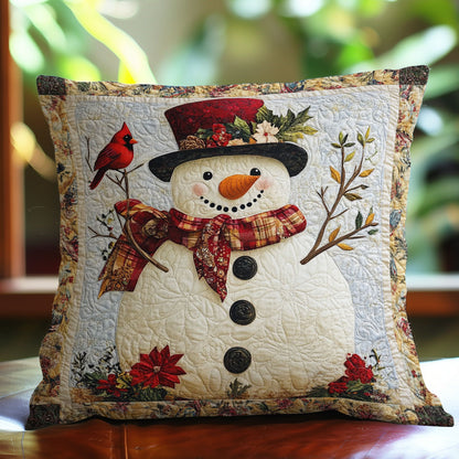 Snowman And Cardinal WO0108029CL Quilt Pillow Case