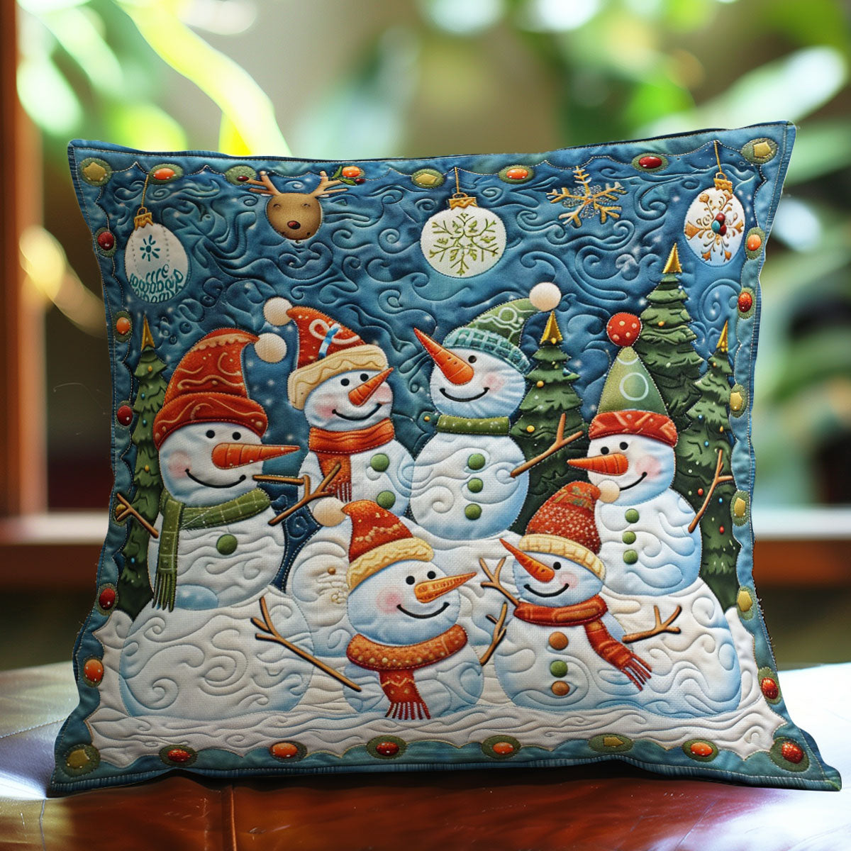 Snowmans And Christmas WO2808025CL Quilt Pillow Case
