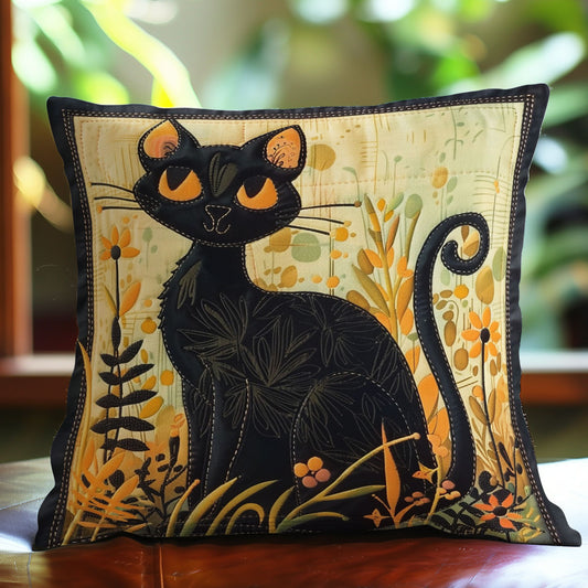 Whimsical Cat In The Garden WO1908013CL Quilt Pillow Case