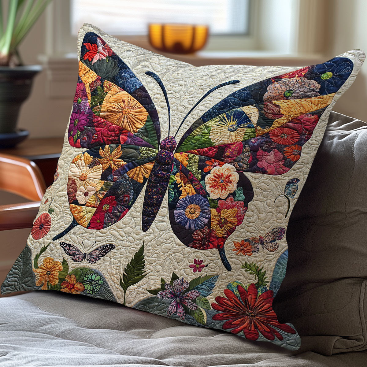 Butterfly And Flowers WO0608016CL Quilt Pillow Case