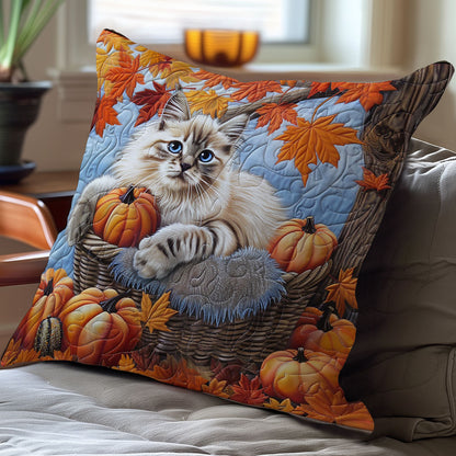 Cat And Pumpkins WO3008018CL Quilt Pillow Case