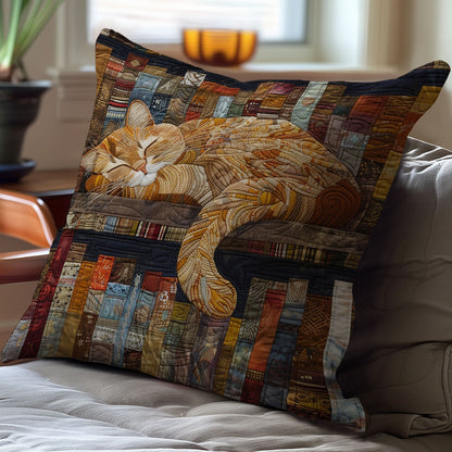 Cat Sleep On Bookshelves WO2607015CL Quilt Pillow Case