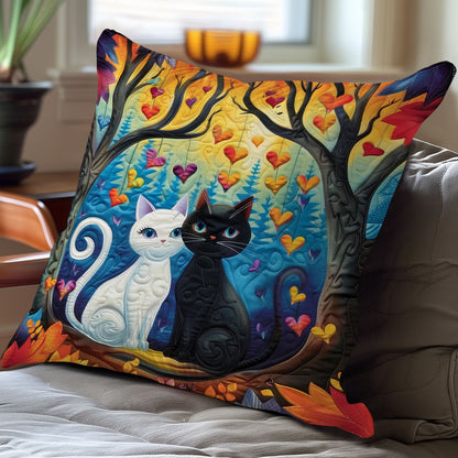 Cats And Heart Tree WO2008031CL Quilt Pillow Case