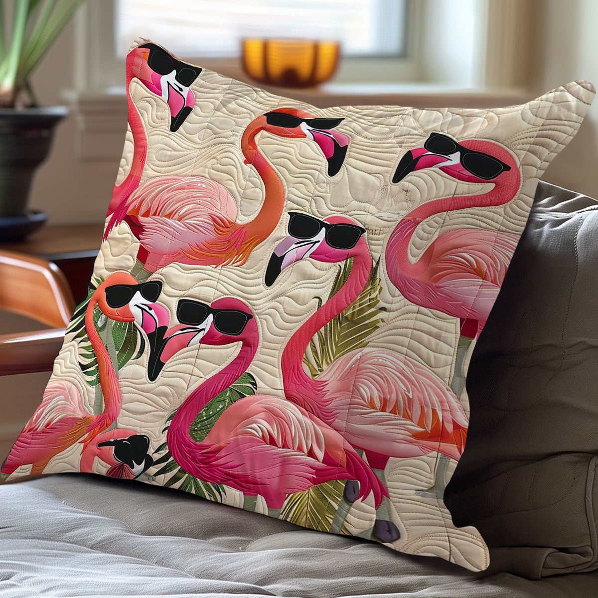 Chic Flamingo Fashion WO1308005CL Quilt Pillow Case