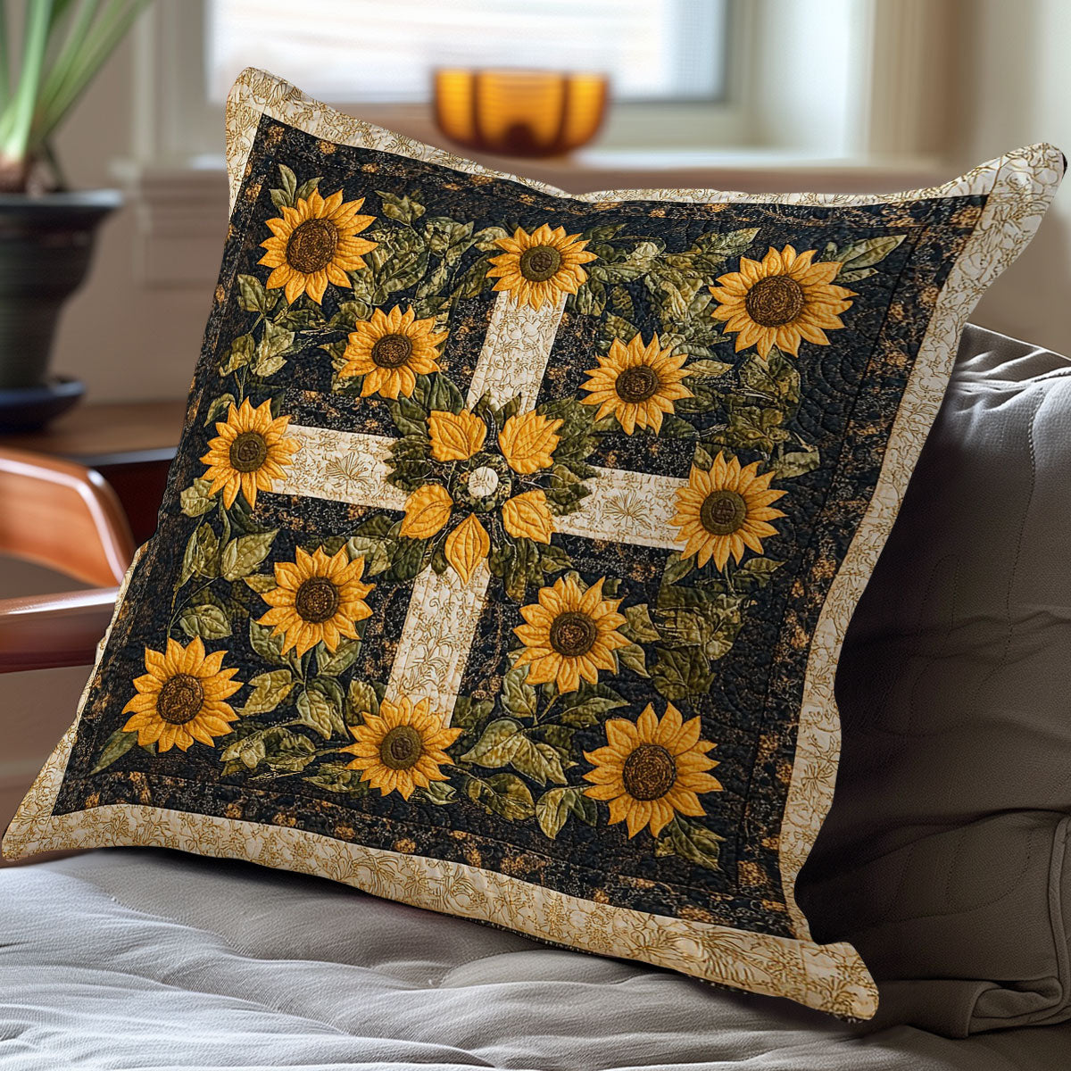 Cross And Sunflowers WO31007005CL Quilt Pillow Case