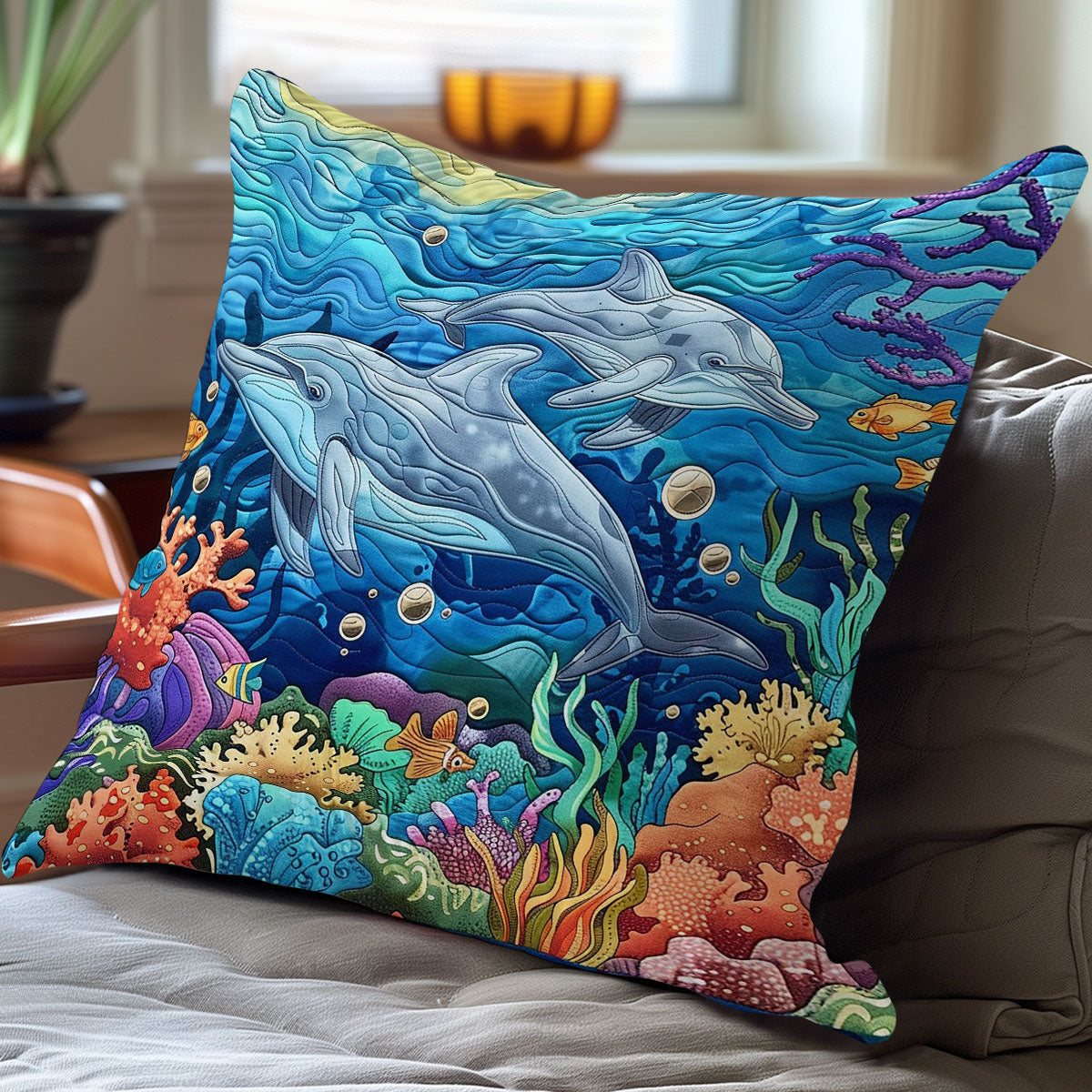 Dolphins Swimming In The Ocean WO1908019CL Quilt Pillow Case