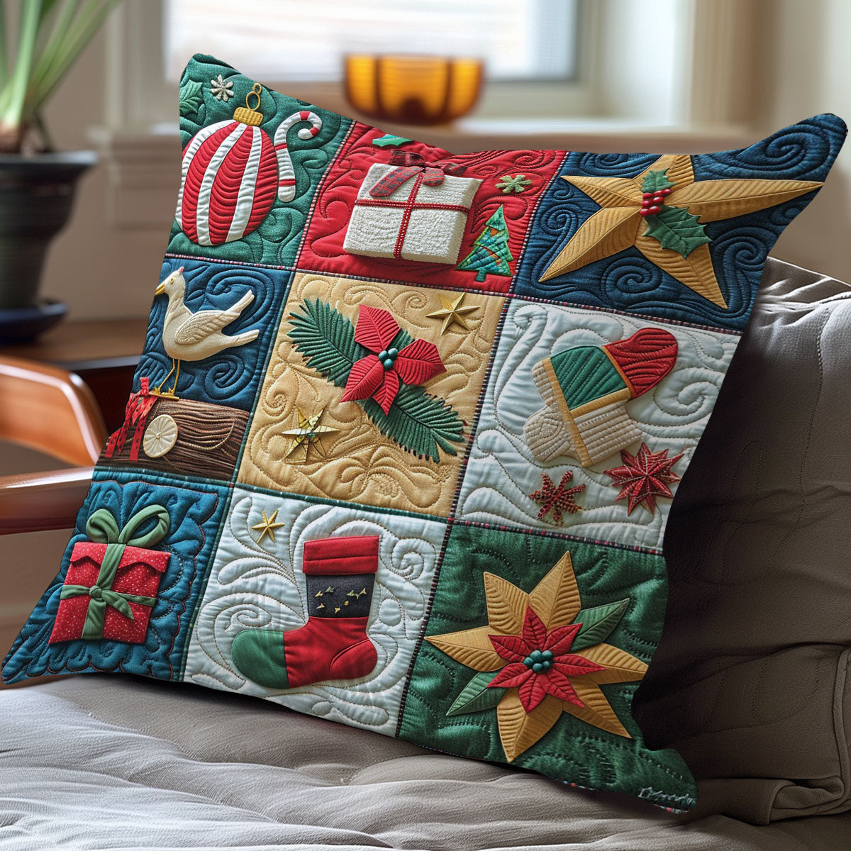 Festive Cheer WO1008034CL Quilt Pillow Case