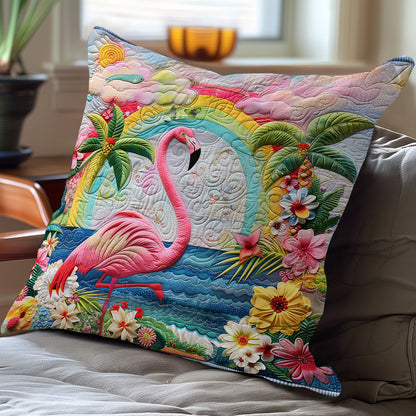 Flamingo And Rainbow WO2008036CL Quilt Pillow Case