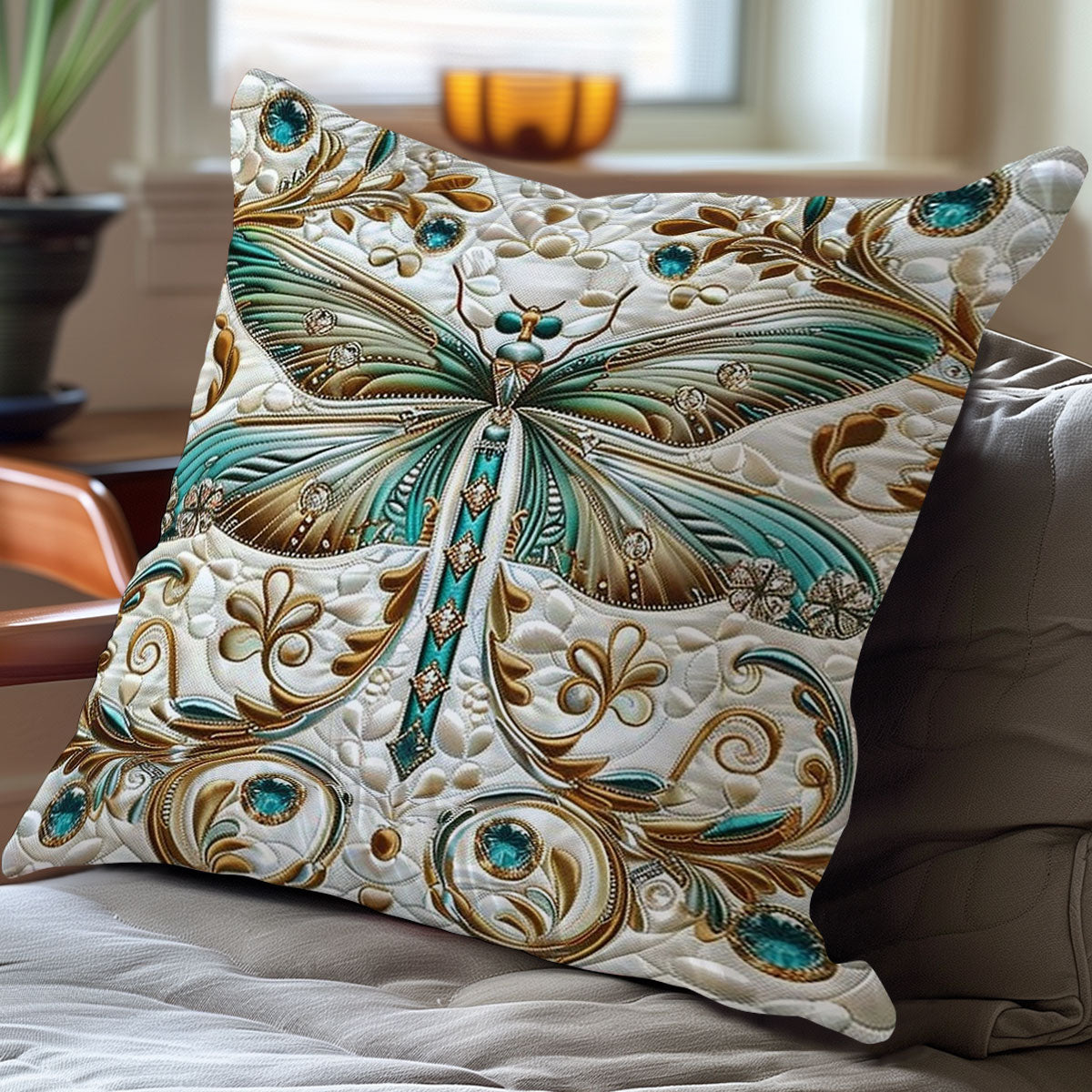 Green Dragonfly WO2308023CL Quilt Pillow Case