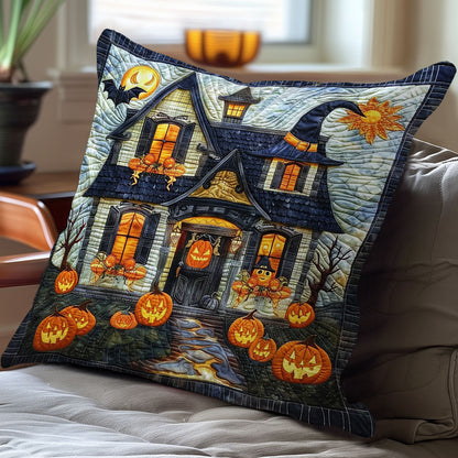 Haunted Halloween House WO1308018CL Quilt Pillow Case