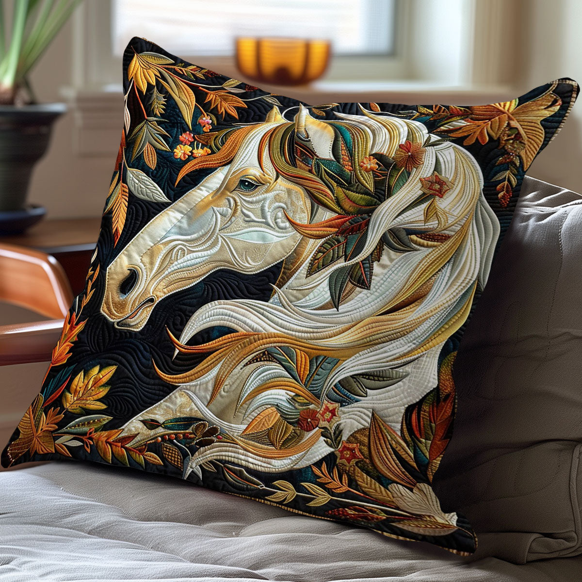 Horse Autumn WO0908027CL Quilt Pillow Case