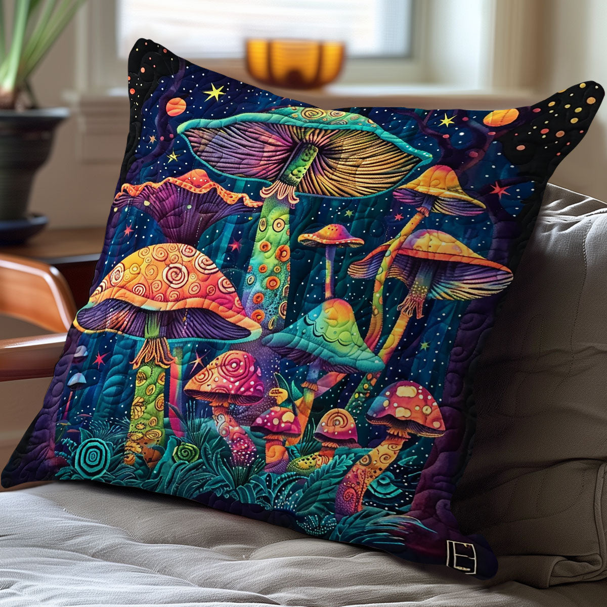 Mushrooms Colorful WO2008049CL Quilt Pillow Case