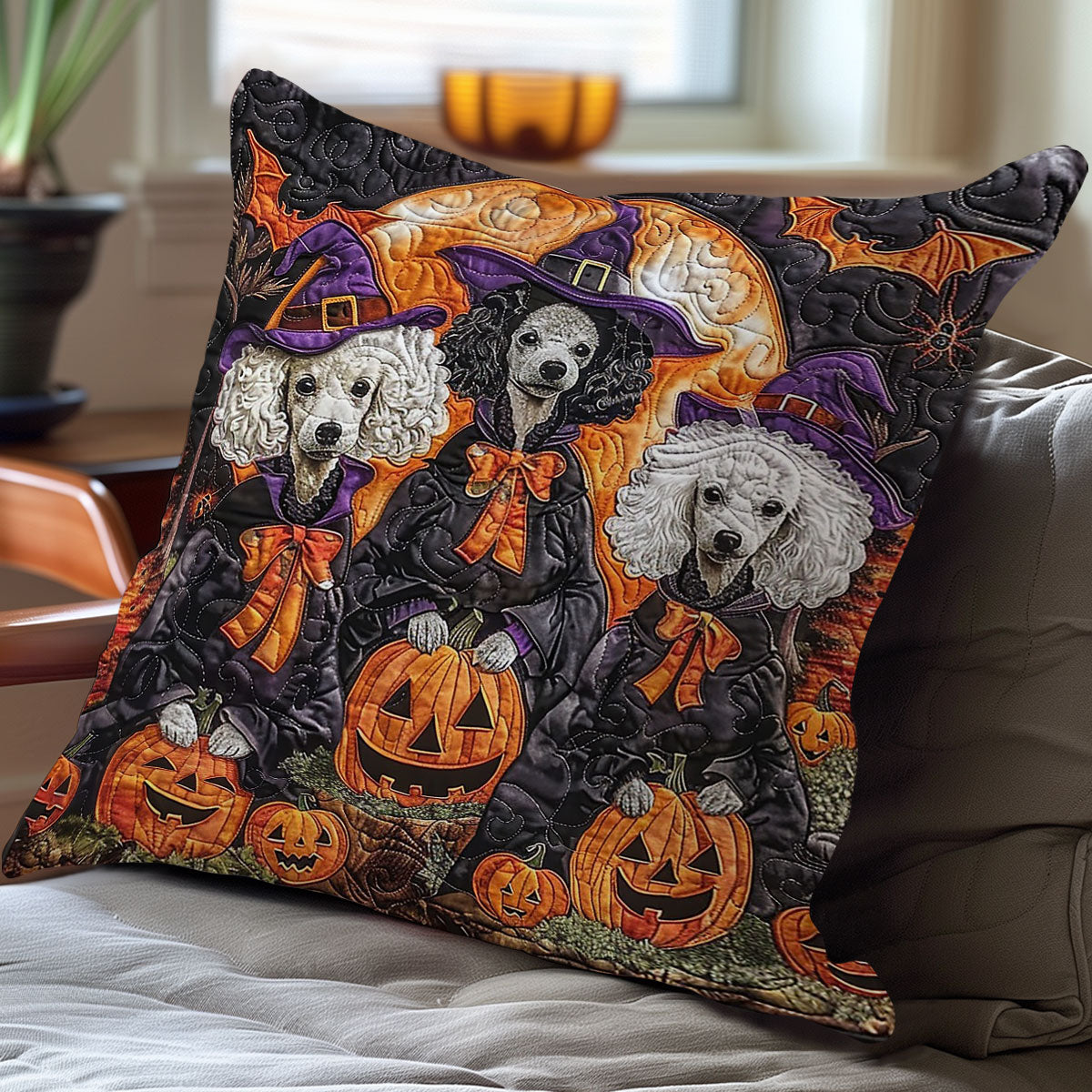 Poodle In Halloween WO0908034CL Quilt Pillow Case