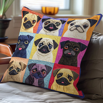 Pug Dogs WO0108022CL Quilt Pillow Case