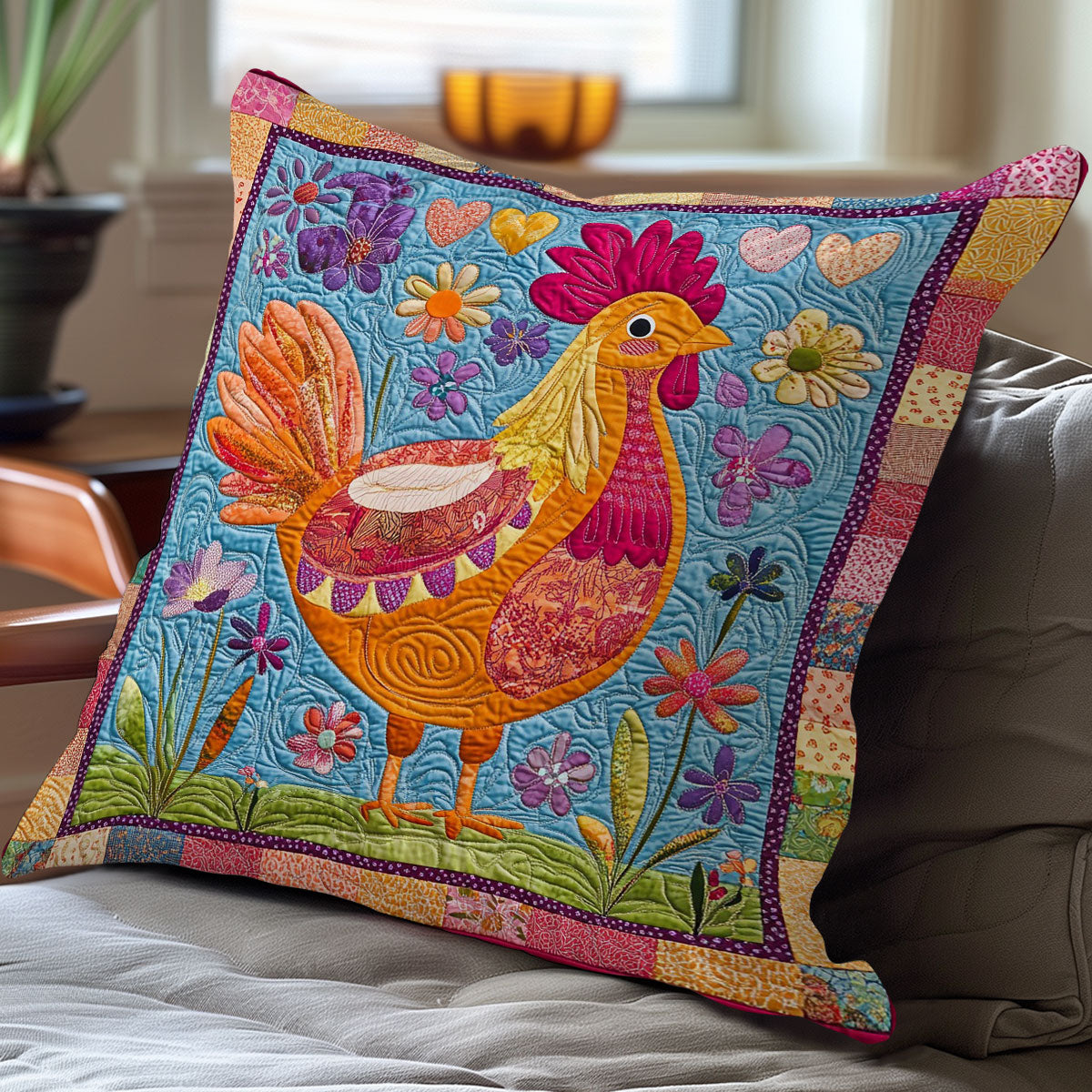 Rooster WO3107035CL Quilt Pillow Case