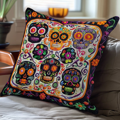 Skulls Colorful WO1308021CL Quilt Pillow Case