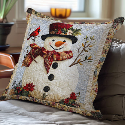 Snowman And Cardinal WO0108029CL Quilt Pillow Case