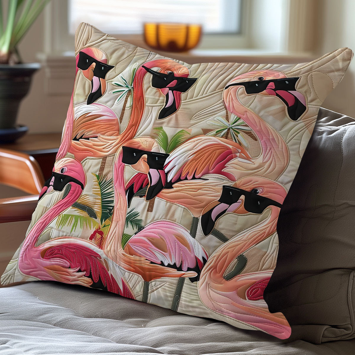 Tropical Flamingo Style WO1308006CL Quilt Pillow Case