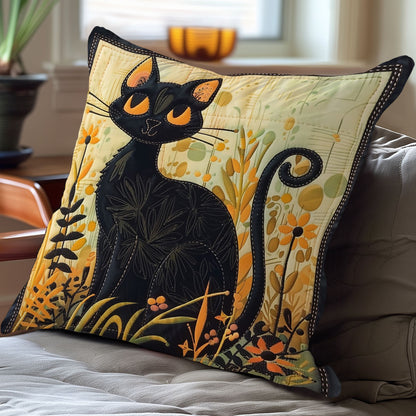 Whimsical Cat In The Garden WO1908013CL Quilt Pillow Case