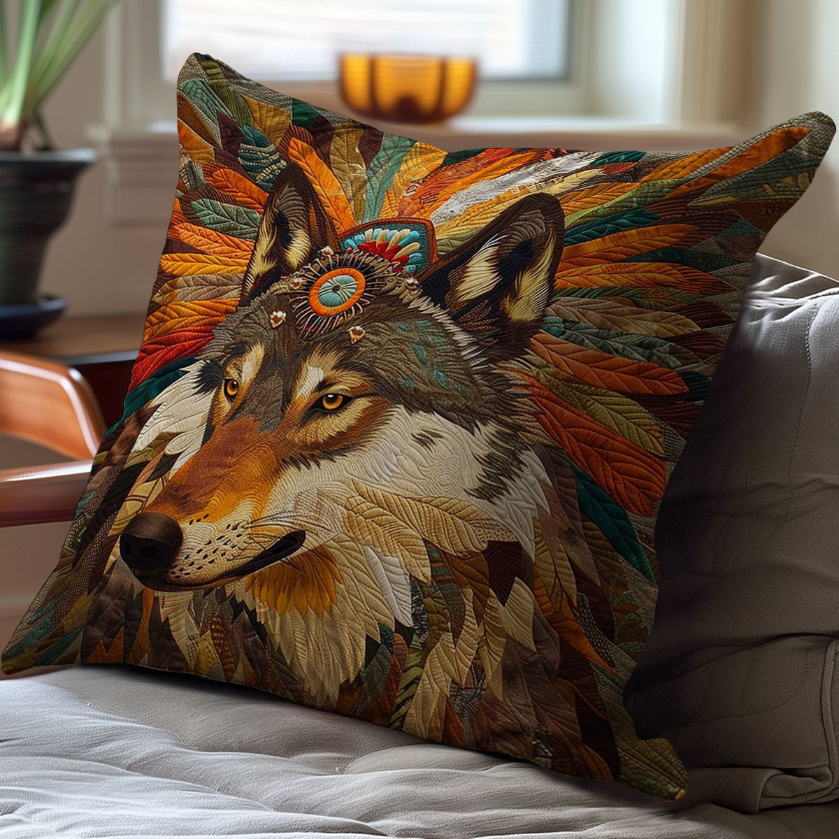 Wolf Brown WO2507018CL Quilt Pillow Case