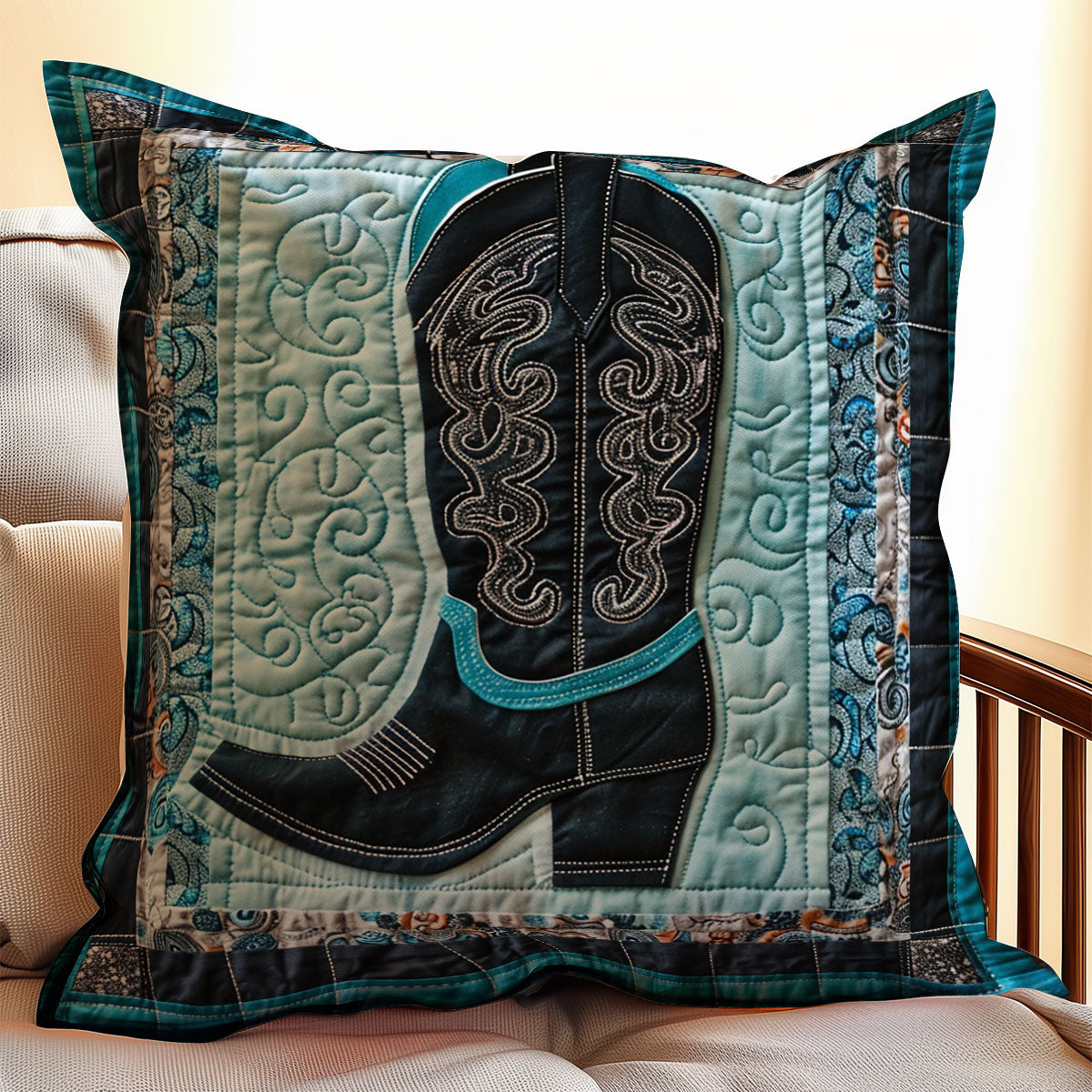 Cowboy Boots XR0507027CL Quilt Pillow Case