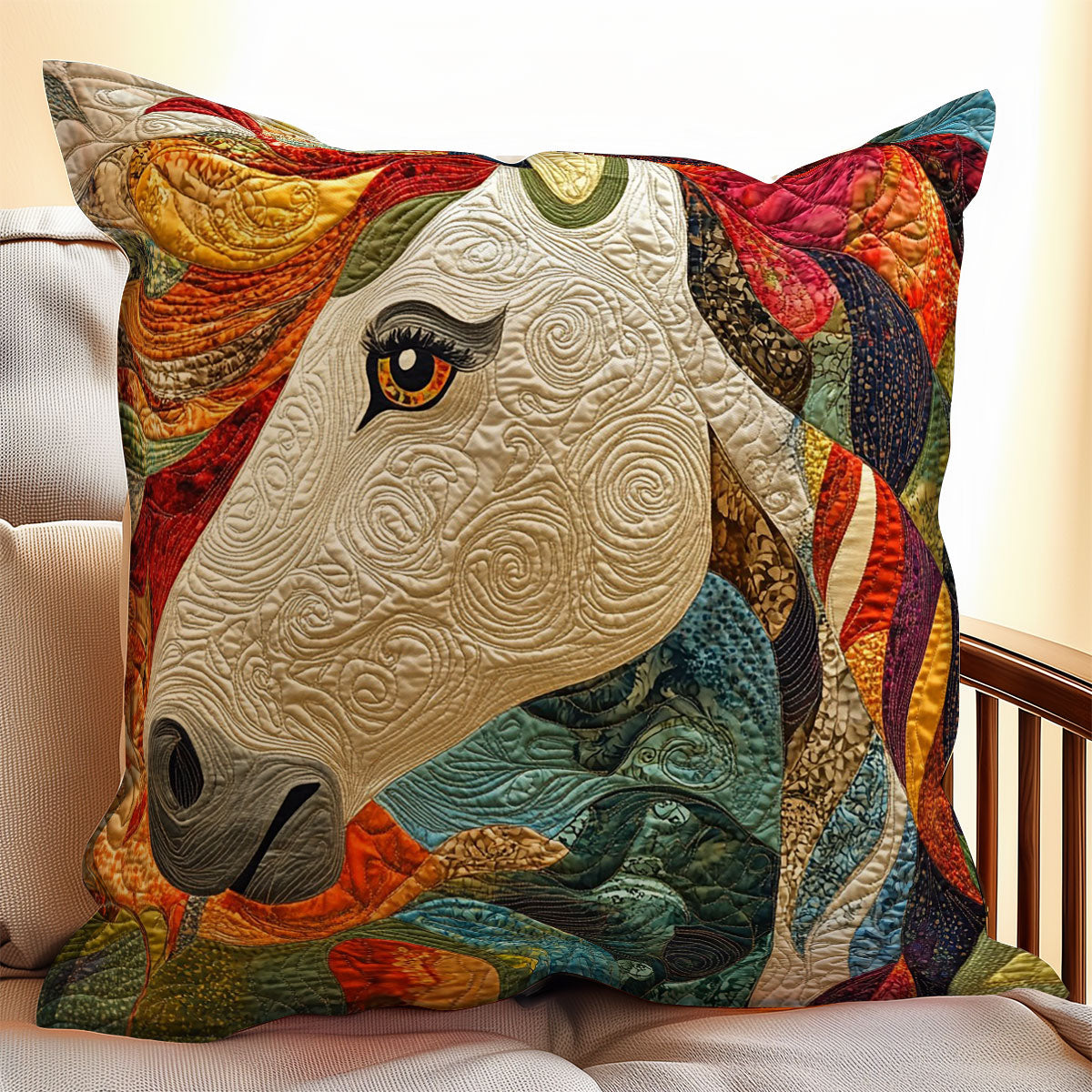 Horse Colorful WO0108012CL Quilt Pillow Case