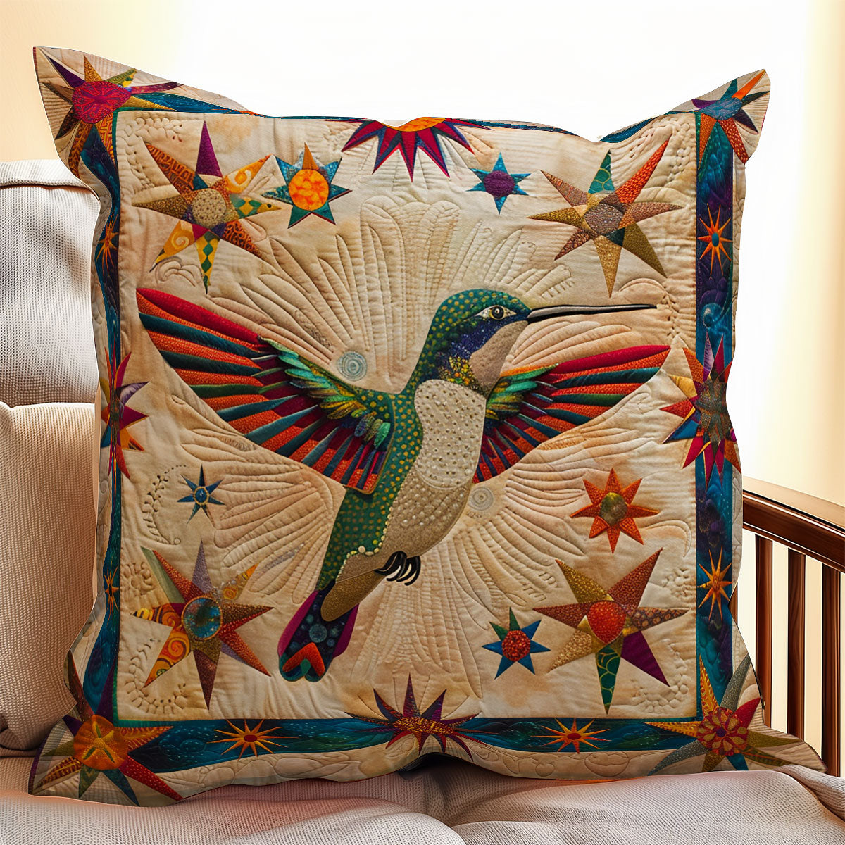 Hummingbird And Stars XR2007017CL Quilt Pillow Case