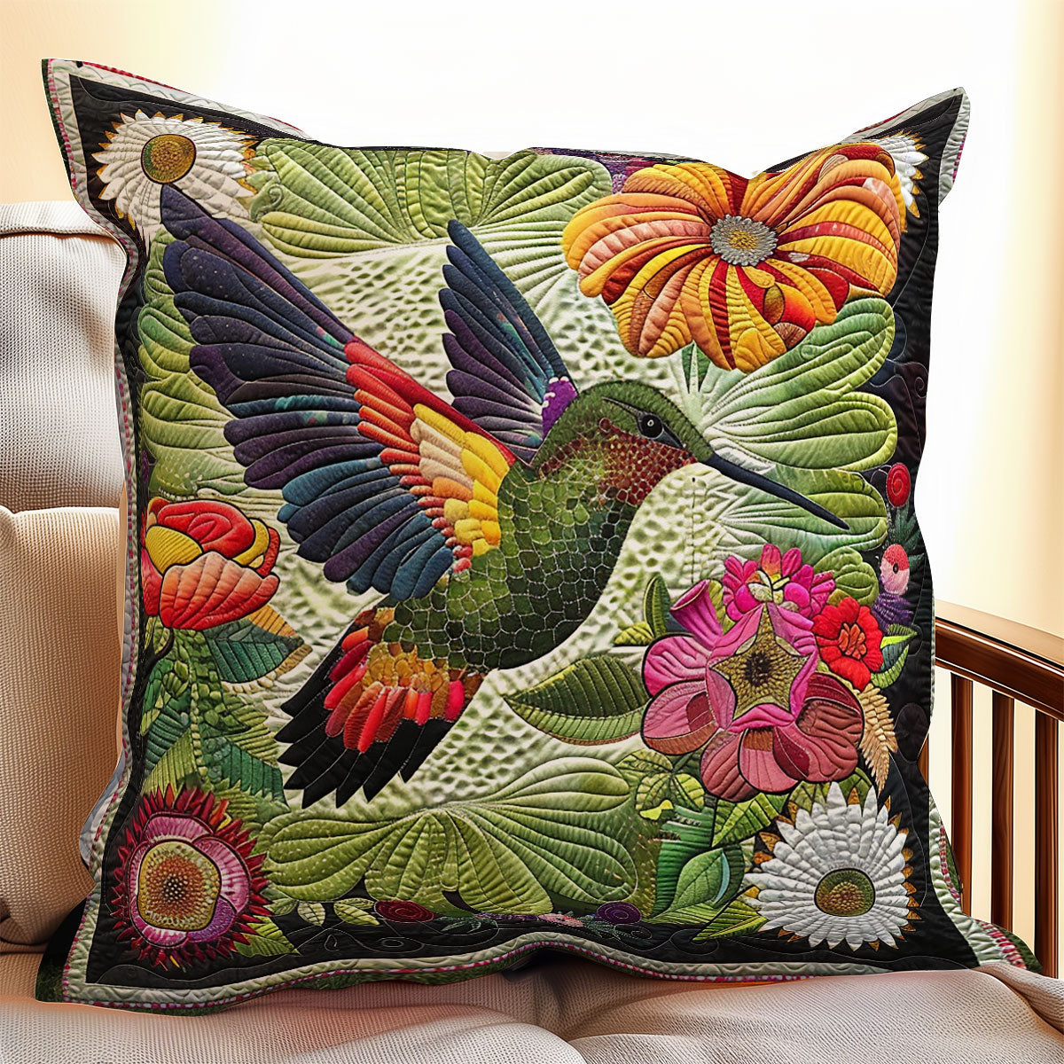 Hummingbird Flowers XR2007018CL Quilt Pillow Case